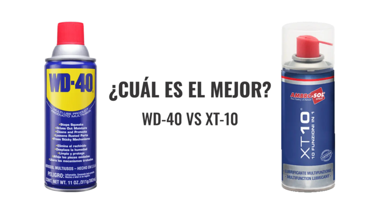 Imagen comparativa de lubricantes multiusos WD-40 vs XT-10 de Ambro-Sol.